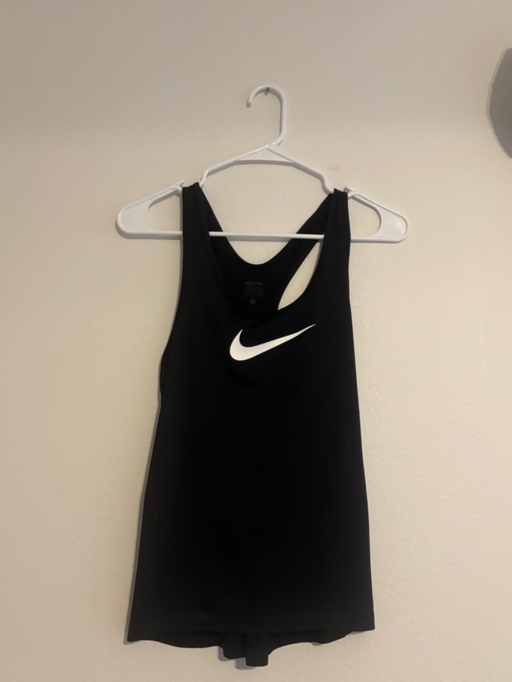 Nike Women's Black Tank Top with White Swoosh